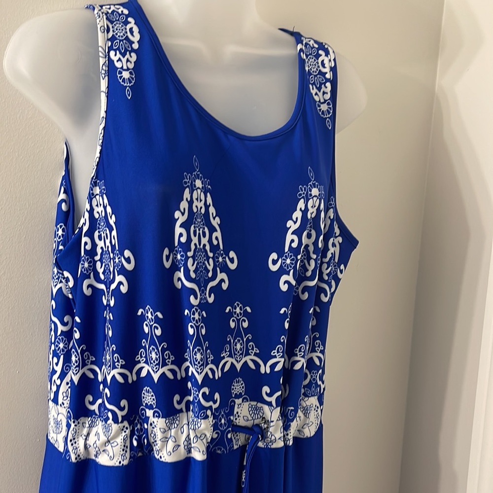 NWT Bella Berry Blue & White Maxi Dress XXL